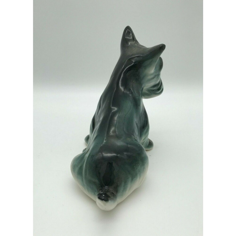 Vintage Scottie Dog Ceramic Figurine Black & Gray Puppy Scottish Terrier Dog - Picture 4 of 11